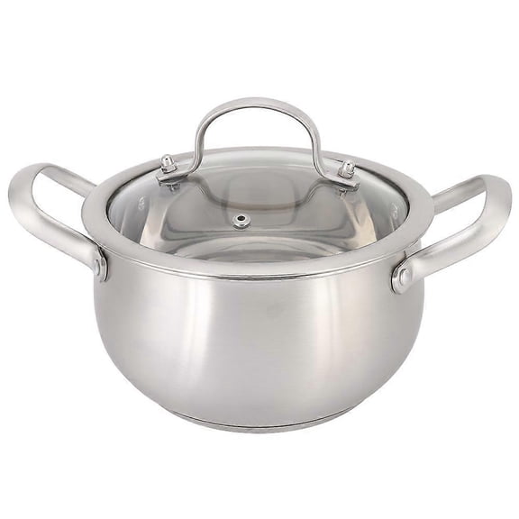 Stainless Steel Milk Pot Double Ear Soup Pot Soup Cooker Hot Pot Cooking Pot Set 18cm