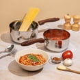 thumbnail image 1 of Stainless Steel Milkpan/Saucepan Set of 2-1 Litre and 1.6 Litre,Tea/Chai Pan,Riveted Sturdy Bakelite Handle,Induction and Gas Base, 1 of 7