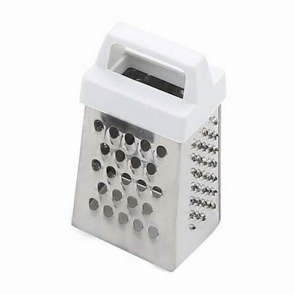 Stainless Steel Mini Cheese Grater with Handle | 4-in-1 Multi-Surface Kitchen Tool for Grating Cheese, Vegetables, Garlic & Chocolate | Dishwasher Safe & Compact Design
