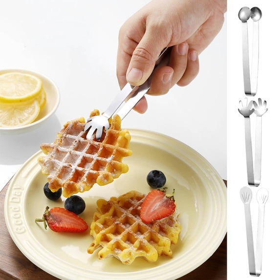 Stainless Steel Mini Food Tongs | Rust-Resistant Kitchen Gadget for Serving, Grilling, Flipping | Compact Utensil | Ergonomic Non-Slip Grip | Easy to Clean | 1 Piece