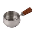 thumbnail image 1 of Stainless Steel Mini Sauce Pan Milk Pot Gravy Hot Oil Pan With Wooden Handle, 1 of 9
