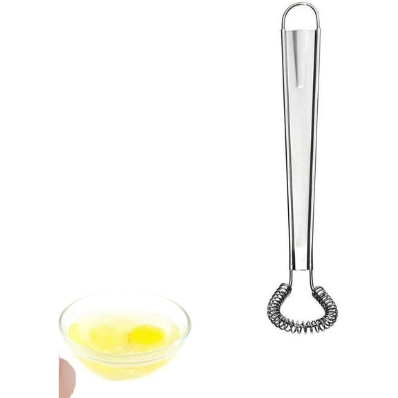 Stainless Steel Mini Spring Egg Beater Silicone Whisk Magic Hand Held Sauce Stirrer Blender Milk Frother Foamer Coffee Mixer (Steel Coil)