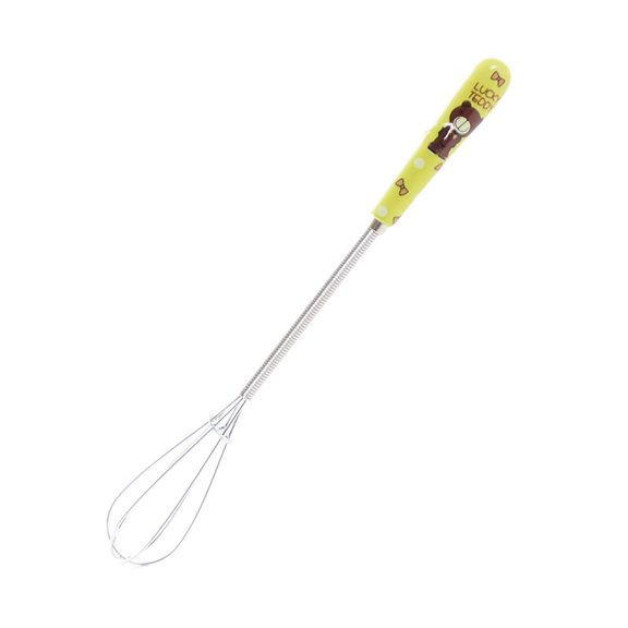 Stainless Steel Mini Whisk Ceramic Handle Egg Beater Milk Frother Mixer Tool for Kitchen Baking and Coffee Making