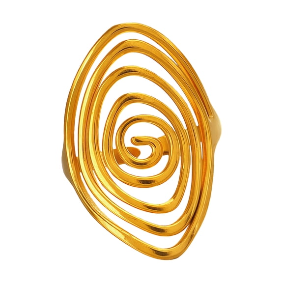 Stainless Steel Minimalist Whirl Motion Rotating Open Rings Adjustable Fit Comfortable Modern Open Vortices Rings Accessory
