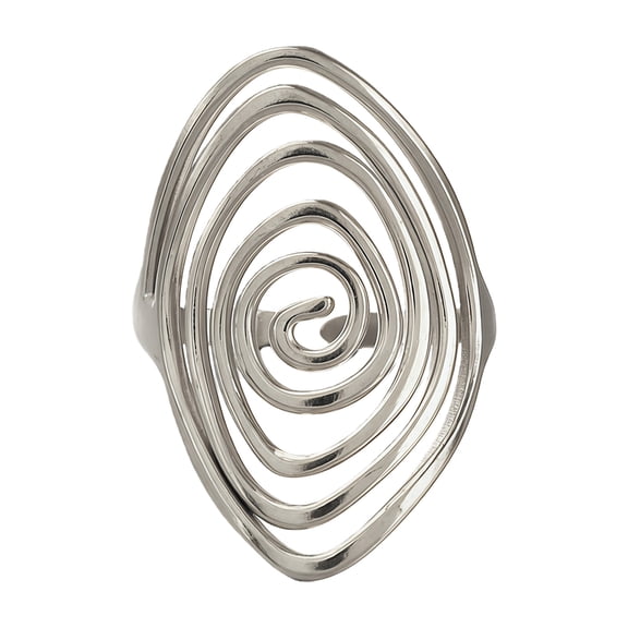 Stainless Steel Minimalist Whirl Motion Rotating Open Rings Adjustable Fit Comfortable Modern Open Vortices Rings Accessory