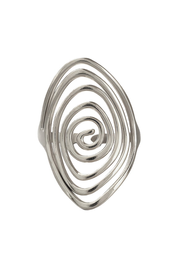 Stainless Steel Minimalist Whirl Motion Rotating Open Rings Adjustable Fit Comfortable Modern Open Vortices Rings Accessory