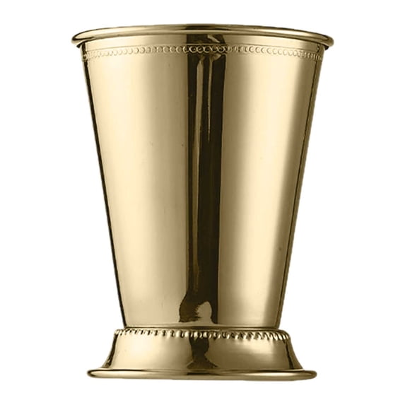 Stainless Steel Mint Julep Cup, 12oz Plated Glass with Beaded Rim, Classic Bar Cup for Bourbon, , Mint Juleps, Home & Bar Use