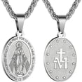 Stainless Steel Miraculous Medal Virgin Mary Necklace - Catholic ...