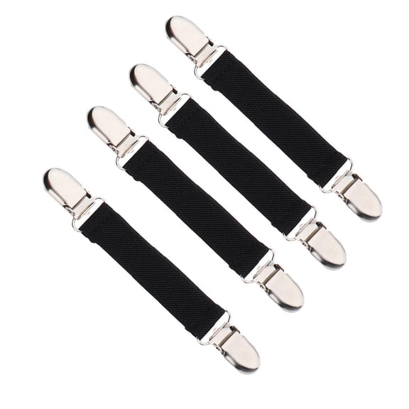 Stainless Steel Mitten Clips, Elastic Glove Clips for Kids BoyS Girl - Black, 7.5 x 2cm