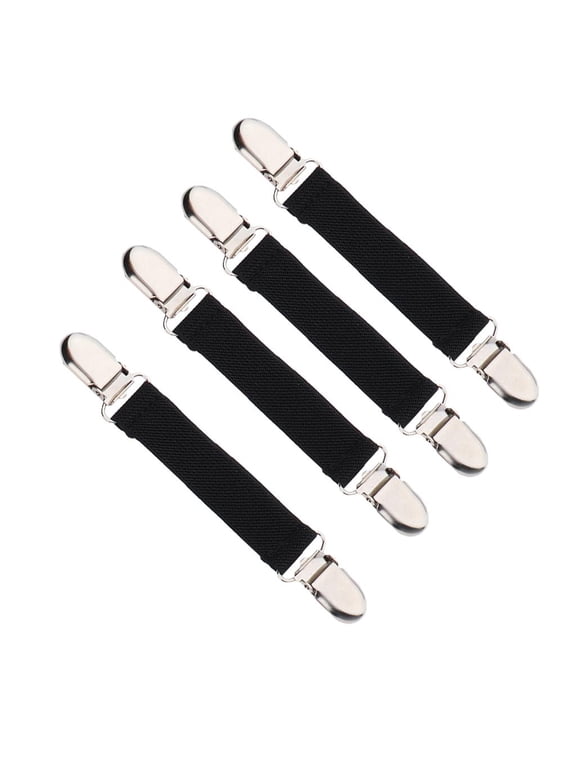 Stainless Steel Mitten Clips, Elastic Glove Clips for Kids BoyS Girl - Black, 7.5 x 2cm