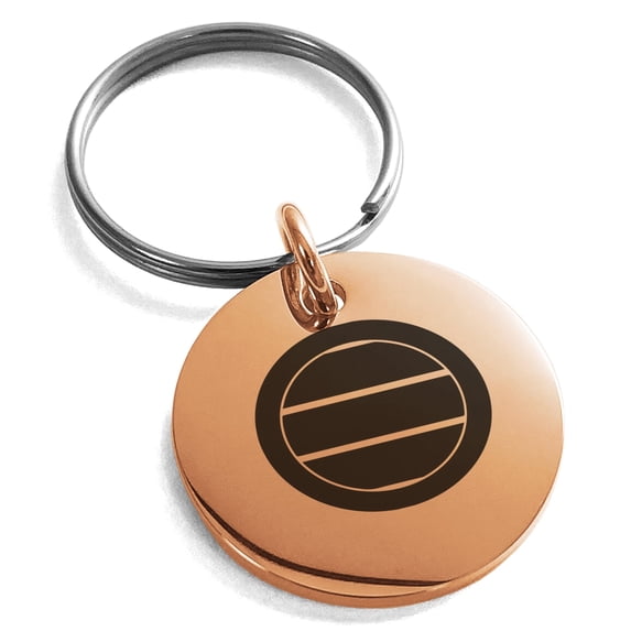 Tioneer Stainless Steel Miura Samurai Crest Engraved Small Medallion Circle Charm Keychain Keyring