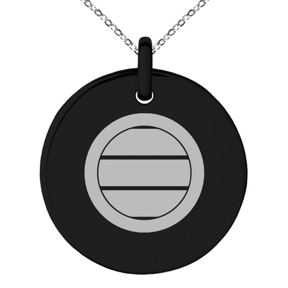 Tioneer Stainless Steel Miura Samurai Crest Engraved Small Medallion Circle Charm Pendant Necklace