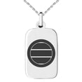 thumbnail image 1 of Tioneer Stainless Steel Miura Samurai Crest Engraved Small Rectangle Dog Tag Charm Pendant Necklace, 1 of 1
