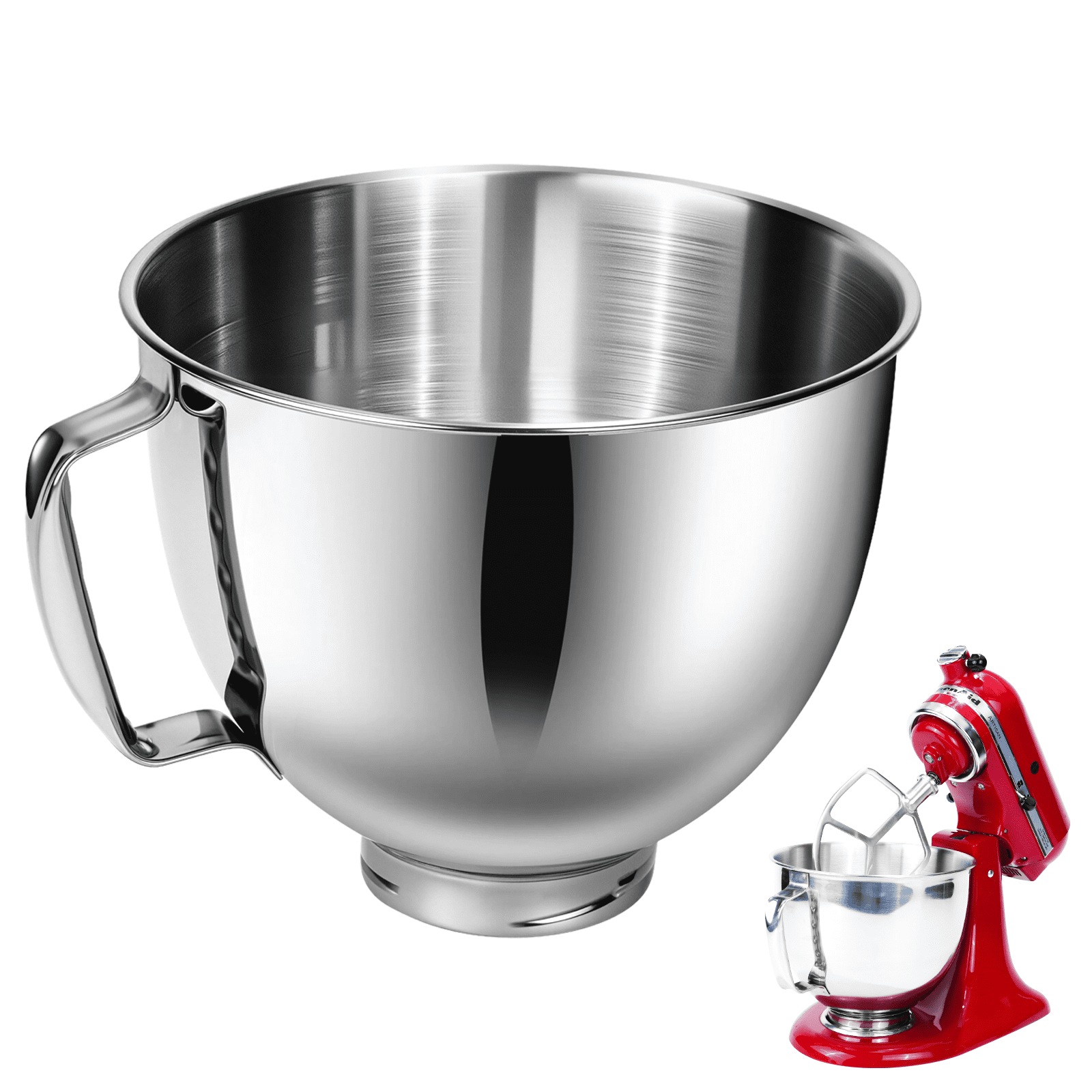 Stainless Steel Mixer Bowl Compatible with KitchenAid 4.5&5 Quart Stand Mixer - Walmart.com