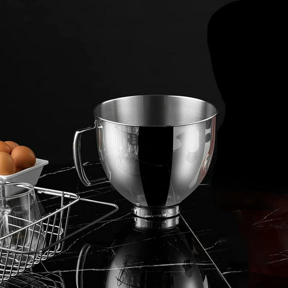 Stainless Steel Mixer Bowl With Handle,Stainless Steel Bowl Mixing Bucket Fits 4.5L,Versatile Whisk Bowl Pasta Maker, For Chef's Machine,Easy to Clean.