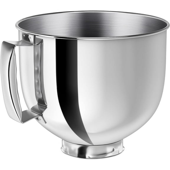 Stainless Steel Mixer bowl Fit for KitchenAid Artisan&Classic Series 4.5-5 QT Tilt-Head Mixer, 5 Quart Mixing Bowl with Handle.