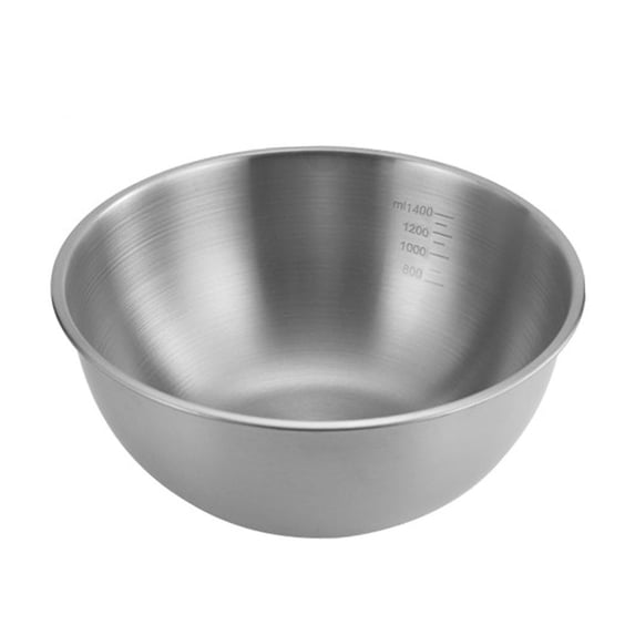 Stainless Steel Mixing Bowl Set | 1-Piece Heavy Duty Bowls for Kitchen Prep, Baking & Serving | 1400ml