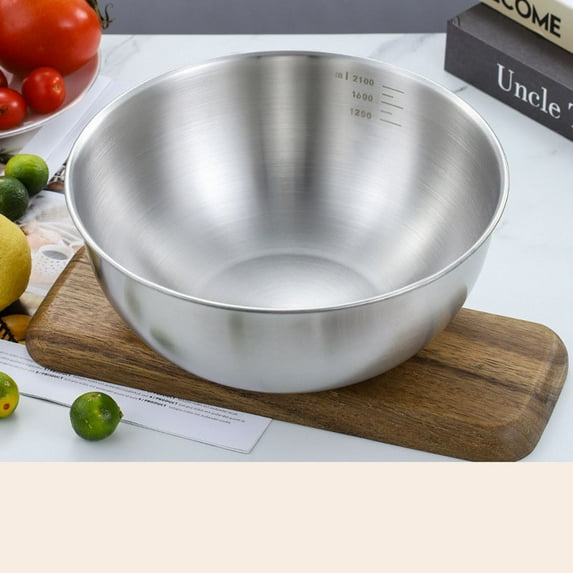 Stainless Steel Mixing Bowl | 1-Piece Heavy Duty Kitchen Bowls for Baking, Cooking & Food Prep | Large