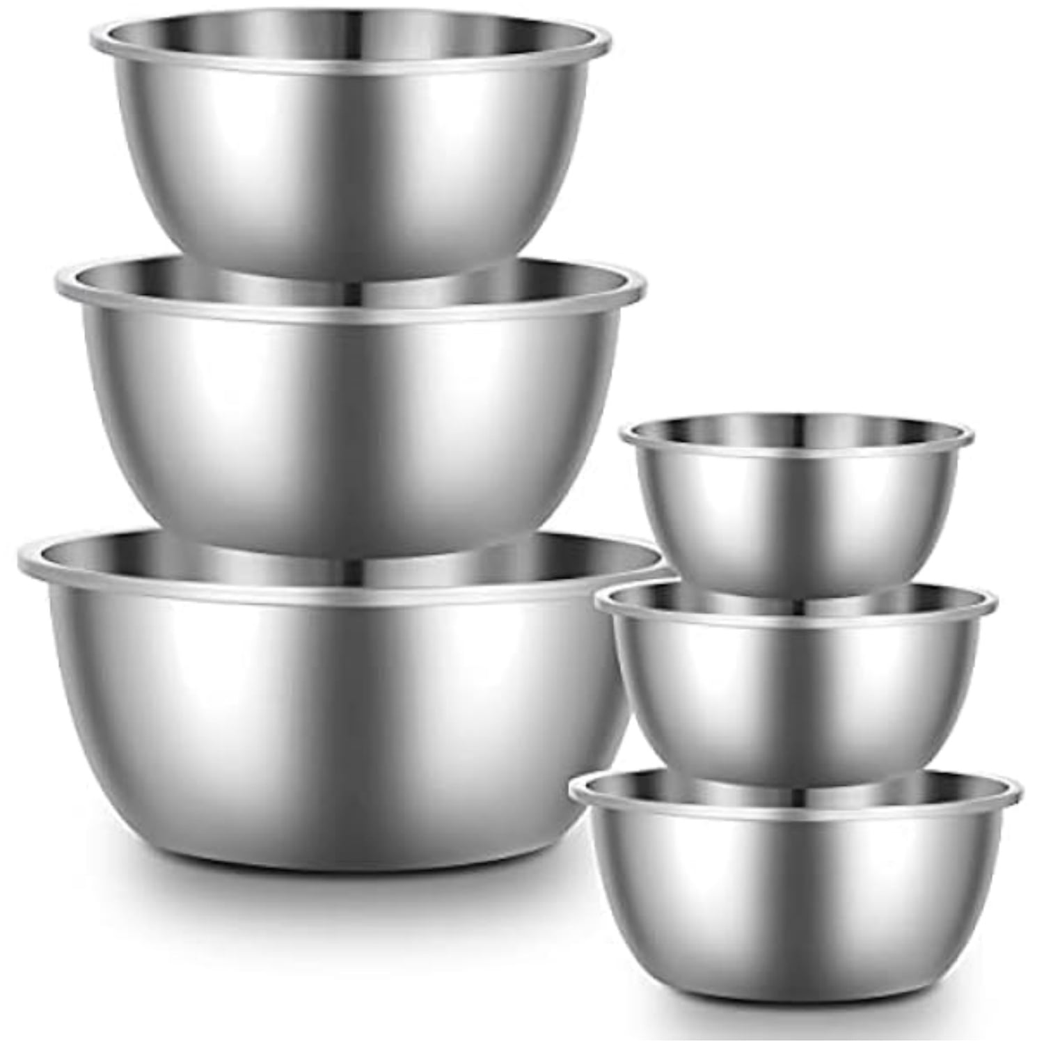 Classic Stainless Steel 6-Piece Mixing Bowl Set