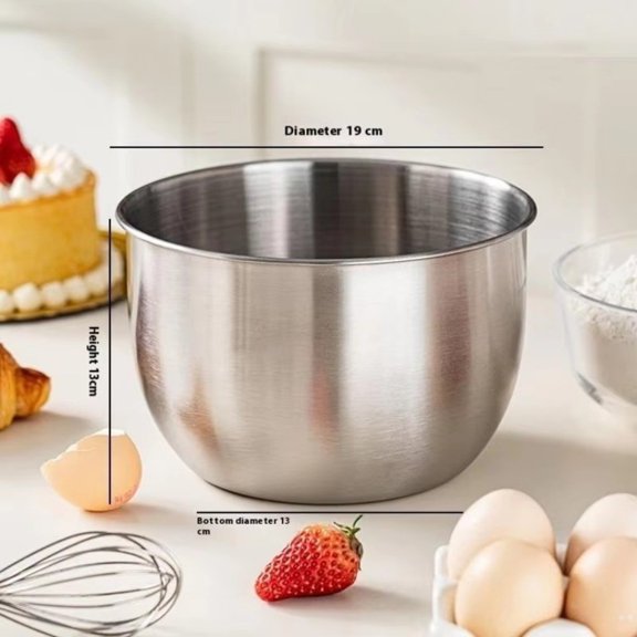 Stainless Steel Mixing Bowl Splash Proof Deep Design Salad Egg Beating Basin Household Bread Cake Fruit Container