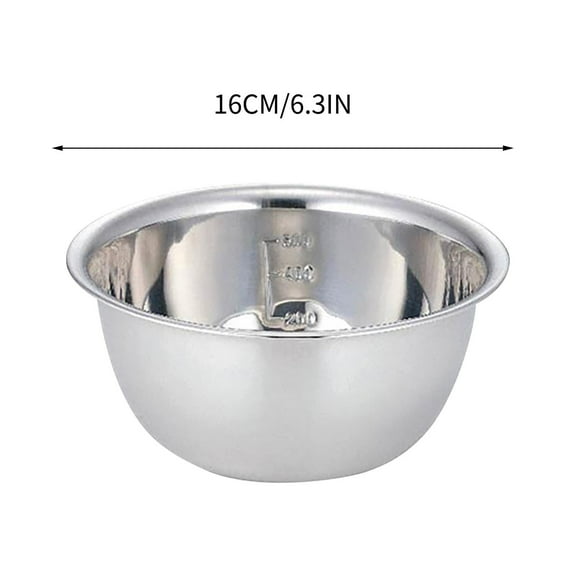 Stainless Steel Mixing Bowl,Stainless Steel Basin – Metal Salad Bowl – Polished Mirror Kitchen Mixing Bowls – Universal Simple Bowl- Storing and Preparing Food - 600ml