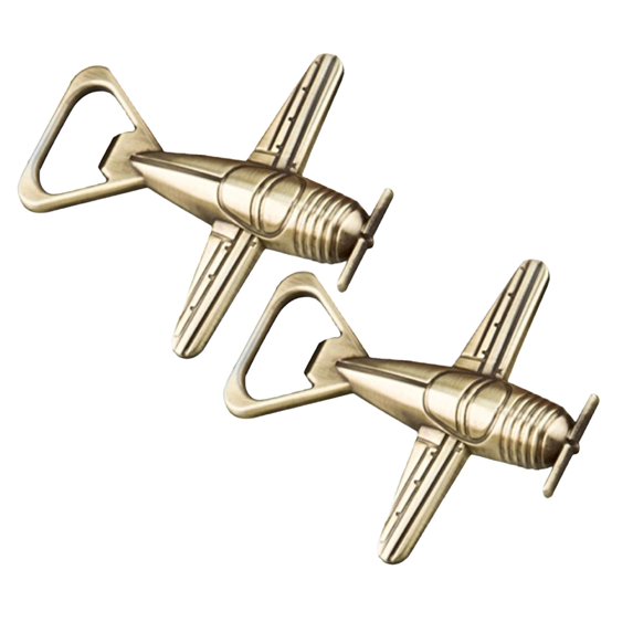 Stainless Steel Mixing Bowl Travel Themed Classic Brass Color Metal Vintage Airplane One Size Yellow