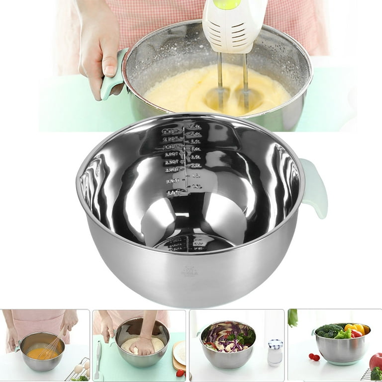 Stainless Steel Mixing Bowl with Handle,4.5L Egg Mixing Bowl with