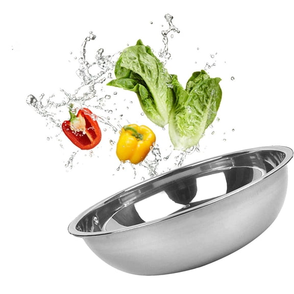 Stainless Steel Mixing Bowls, Flat Base Stainless Steel Serving Bowls, 12.6 Inch Mirror Polish Large Metal Bowl Set for Kitchen Cooking, Baking, Prepping