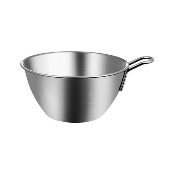 Stainless Steel Mixing Bowls with Handle, Metal Nesting Bowls for Baking Cooking and Food Prep, Kitchen Dish for Whisking Salads and Sauces, Home Cookware