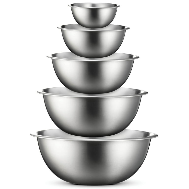 Stainless Steel Mixing Bowls by Finedine (Set of 6) Polished Mirror Fi –  Kitchen Hobby