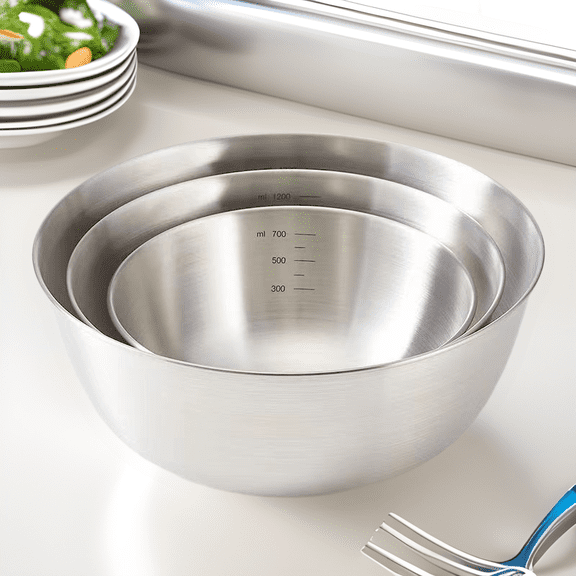 Stainless Steel Mixing Bowls Set, 5 Size Nesting Prep Bowls for Kitchen Baking and Food Preparation, 700ml