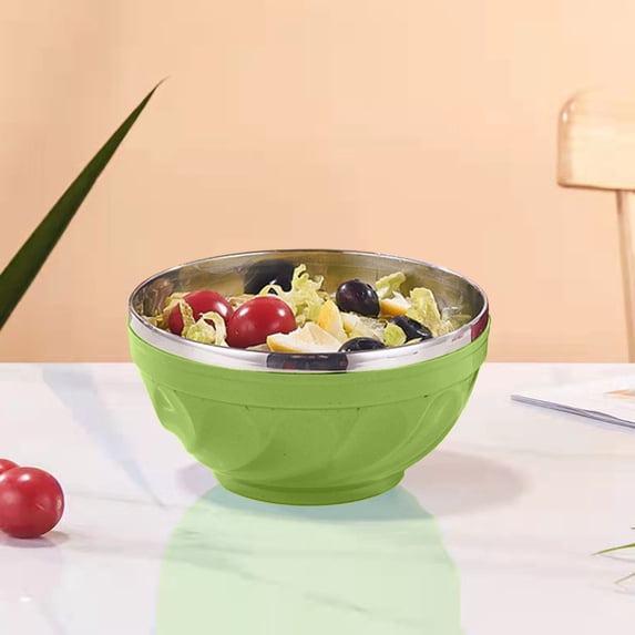 Stainless Steel Mixing Bowls, Unbreakable And Reusable Light Weight Bowl Metal Nesting Mixing Bowls for Kitchen,Great for Cooking, Baking, Serving, 3.35x6.38in,Green