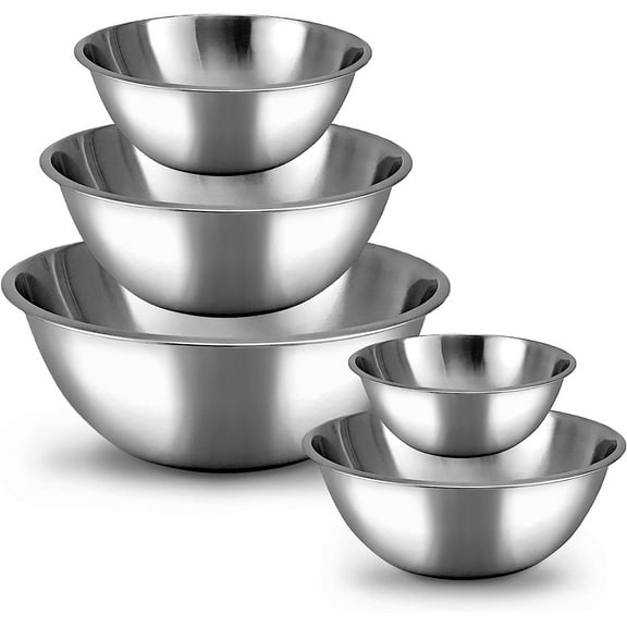 Stainless Steel Mixing Bowls for Meal Prep - Set of 5