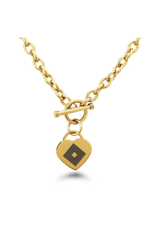 Stainless Steel Miyoshi Samurai Crest Heart Charm Bracelet, Necklace, or Set