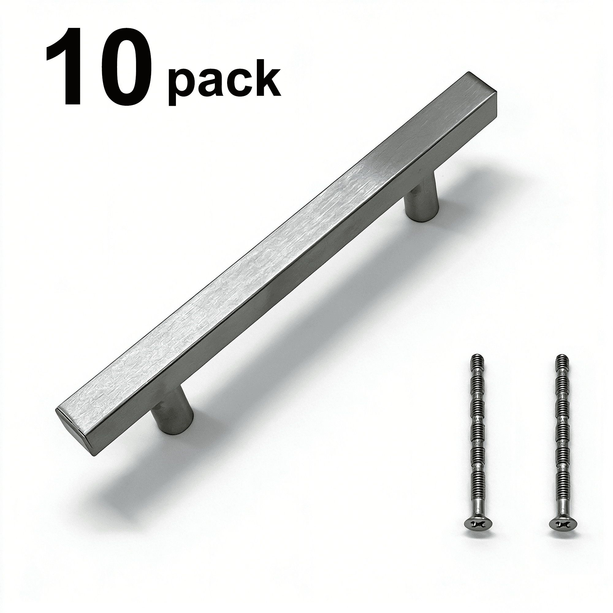 Stainless Steel Modern Cabinet Handles Drawer Pulls for Kitchen Cabinets, Dresser Drawer (10 Pack)