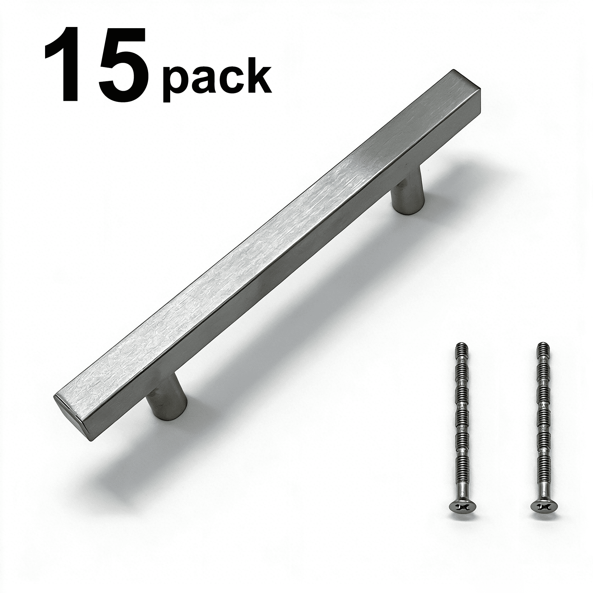 Stainless Steel Modern Cabinet Handles Drawer Pulls for Kitchen Cabinets, Dresser Drawer (15 Pack)