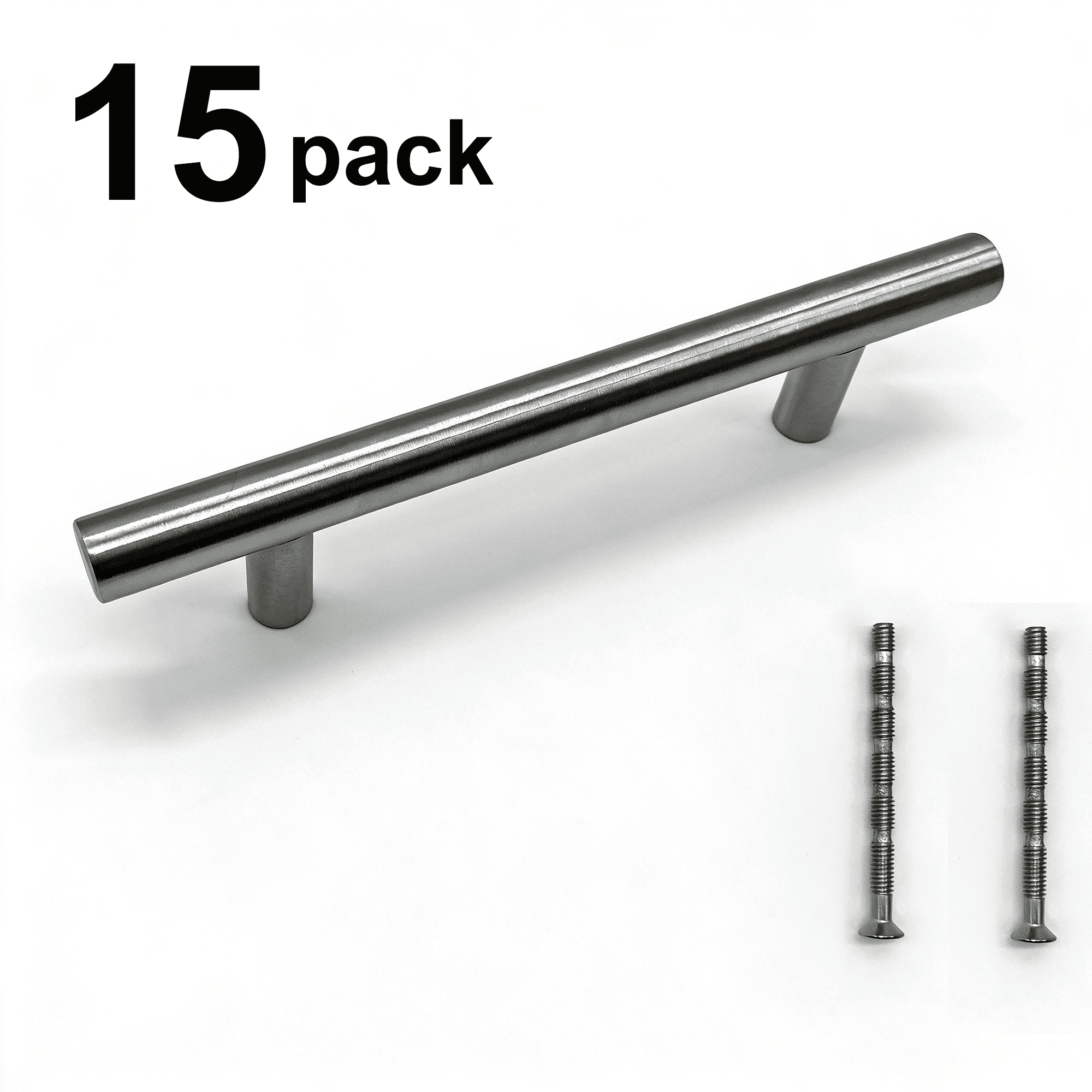 Stainless Steel Modern Cabinet Handles Drawer Pulls for Kitchen Cabinets, Dresser Drawer (15 Pack)