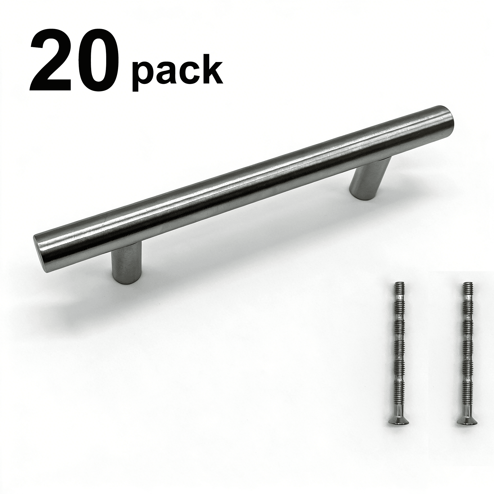 Stainless Steel Modern Cabinet Handles Drawer Pulls for Kitchen Cabinets, Dresser Drawer (20 Pack)