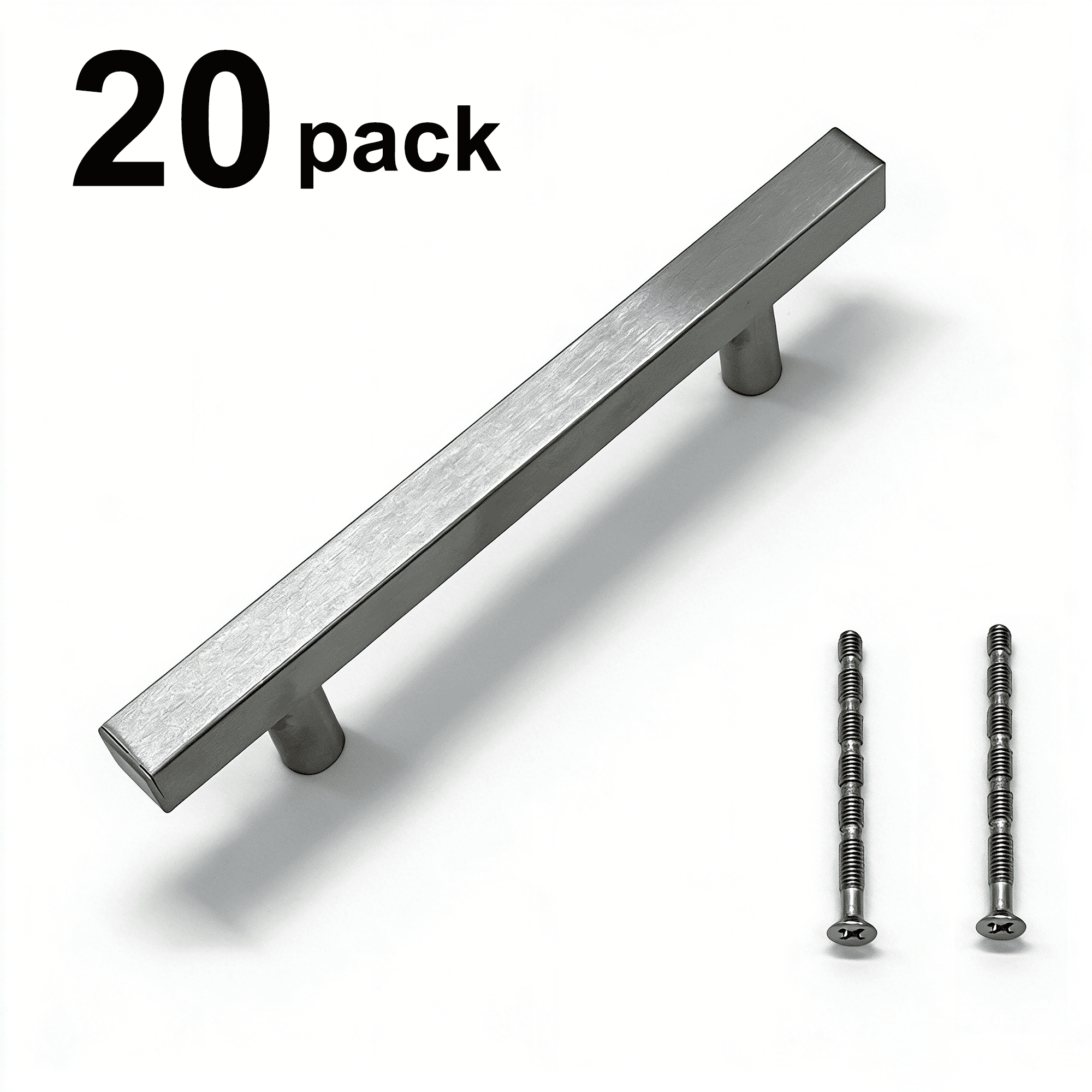 Stainless Steel Modern Cabinet Handles Drawer Pulls for Kitchen Cabinets, Dresser Drawer (20 Pack)