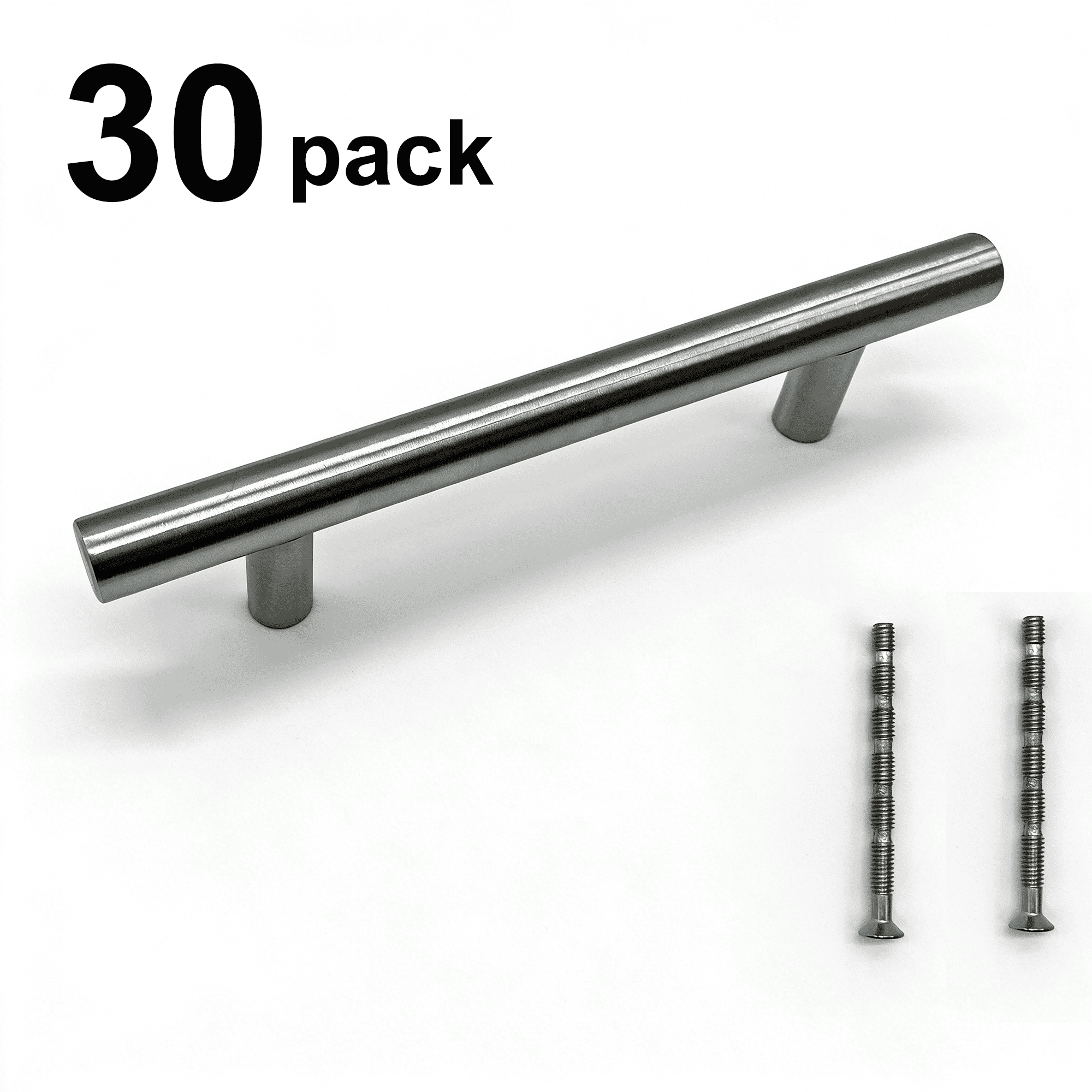 Stainless Steel Modern Cabinet Handles Drawer Pulls for Kitchen Cabinets, Dresser Drawer (30 Pack)