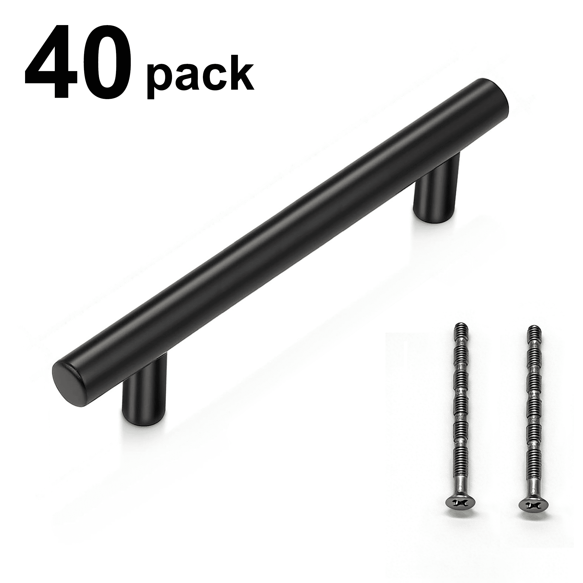 Stainless Steel Modern Cabinet Handles Drawer Pulls for Kitchen Cabinets, Dresser Drawer (40 Pack)