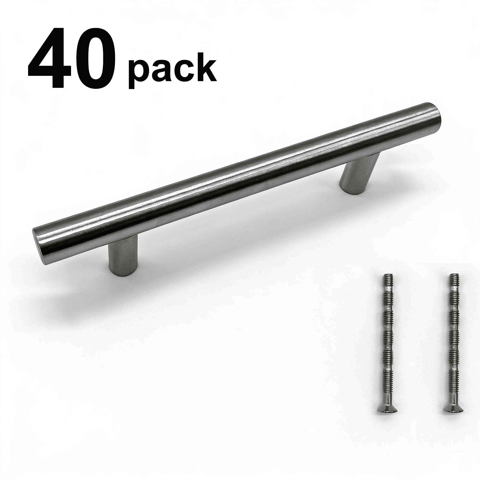 Stainless Steel Modern Cabinet Handles Drawer Pulls for Kitchen Cabinets, Dresser Drawer (40 Pack)