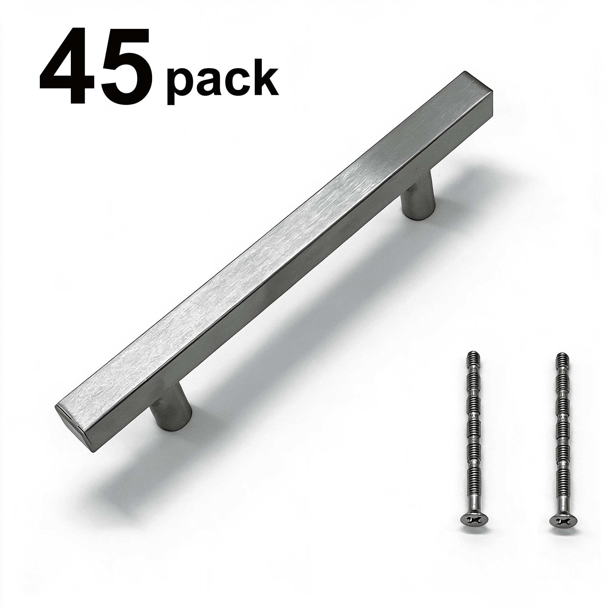 Stainless Steel Modern Cabinet Handles Drawer Pulls for Kitchen Cabinets, Dresser Drawer (45 Pack)