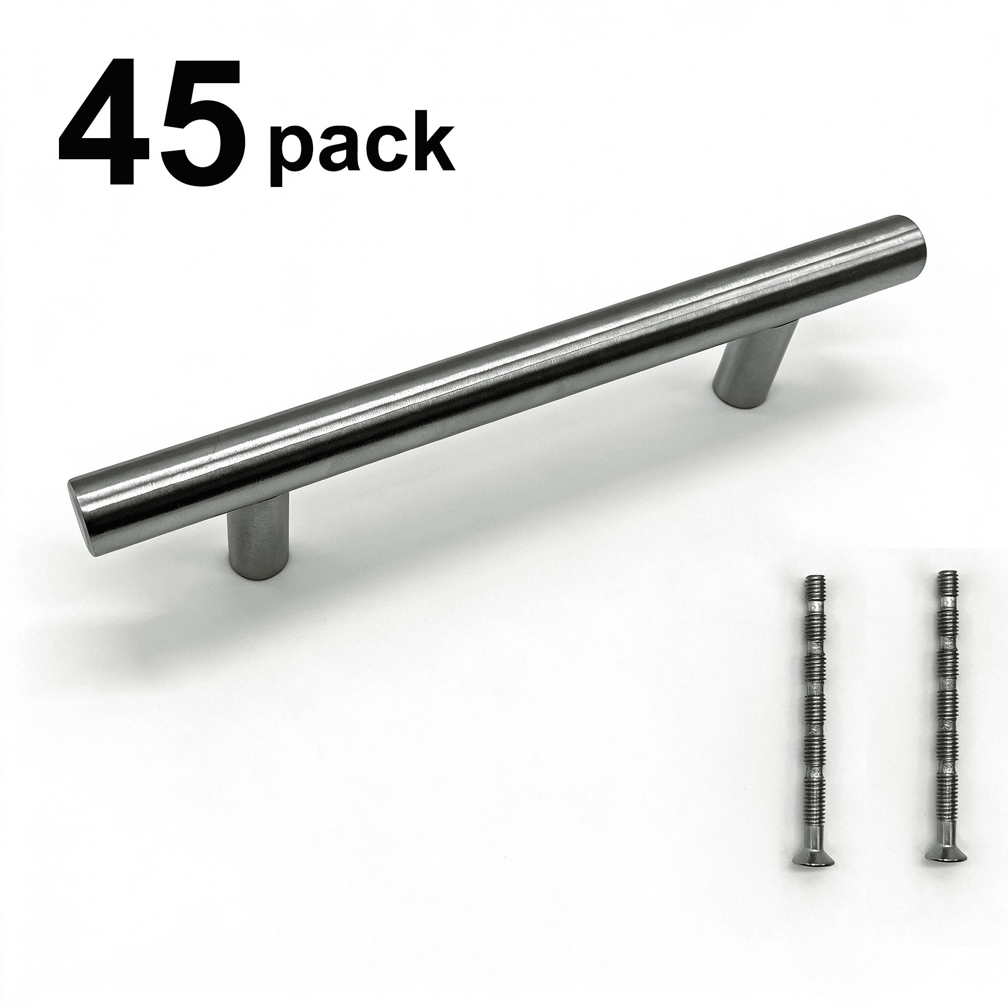 Stainless Steel Modern Cabinet Handles Drawer Pulls for Kitchen Cabinets, Dresser Drawer (45 Pack)