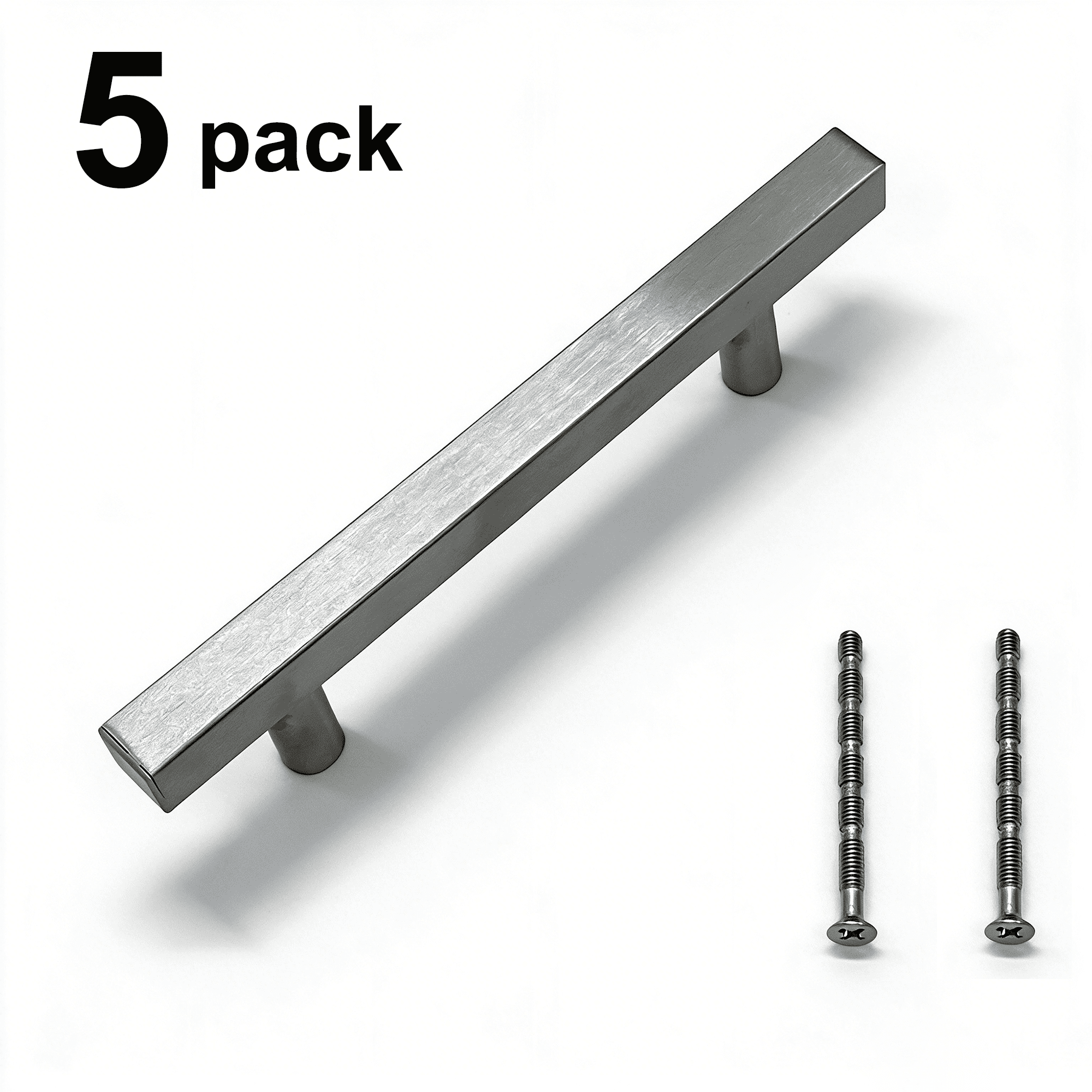 Stainless Steel Modern Cabinet Handles Drawer Pulls for Kitchen Cabinets, Dresser Drawer (5 Pack)