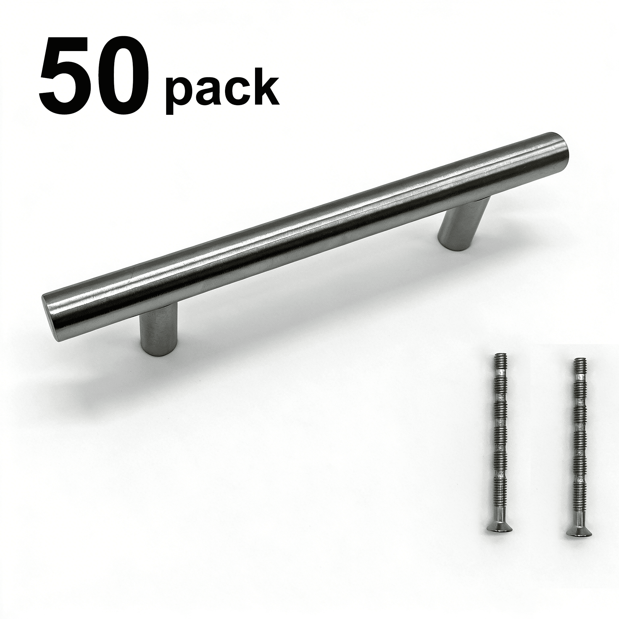 Stainless Steel Modern Cabinet Handles Drawer Pulls for Kitchen Cabinets, Dresser Drawer (50 Pack)