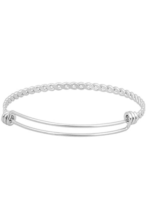Stainless Steel Modern Expandable Bangle Bracelet 2.2" Wire Blank Bangle DIY