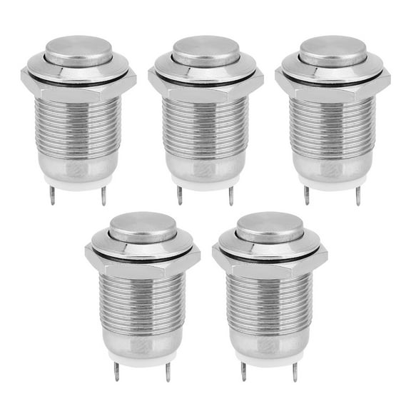 Stainless Steel Momentary Push Button, Waterproof Push Button Switch, DIY For Electromagnetic Starters Industrial Components Supplies Contactors Flat Head,High Flush