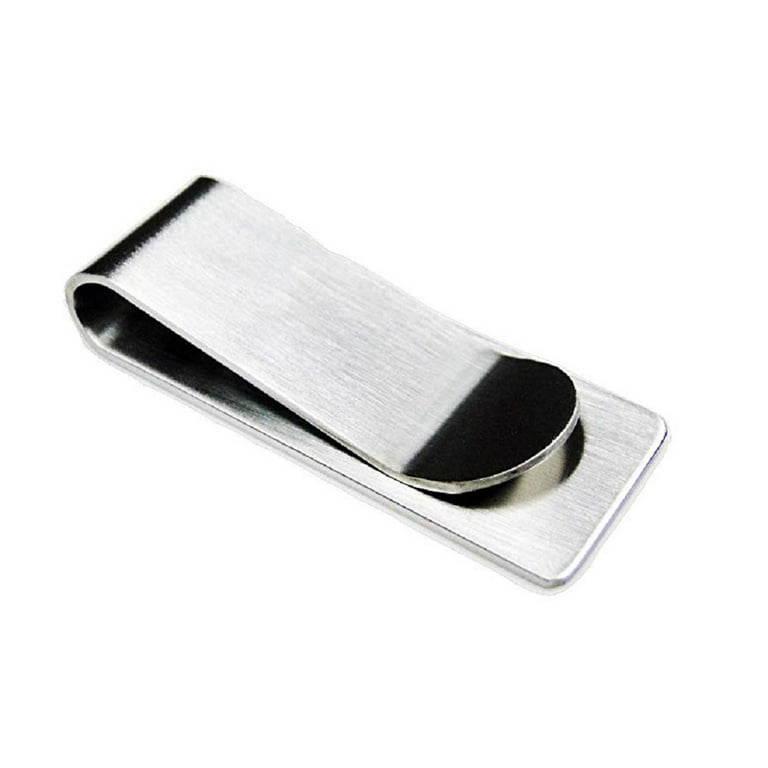 Stainless Steel Money Clip - Durable Silver Metal Pocket Holder for Cash  and Credit Cards TIKA 