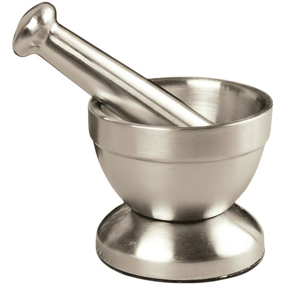 Stainless Steel Mortar and Pestle Set, 3.9 x 3.5 in Garlic Press, Herb Grinder Spice Crusher, Solid Build with Brushed Surface, Multi-Use for Garlic Ginger Herbs Spices, Easy to Clean